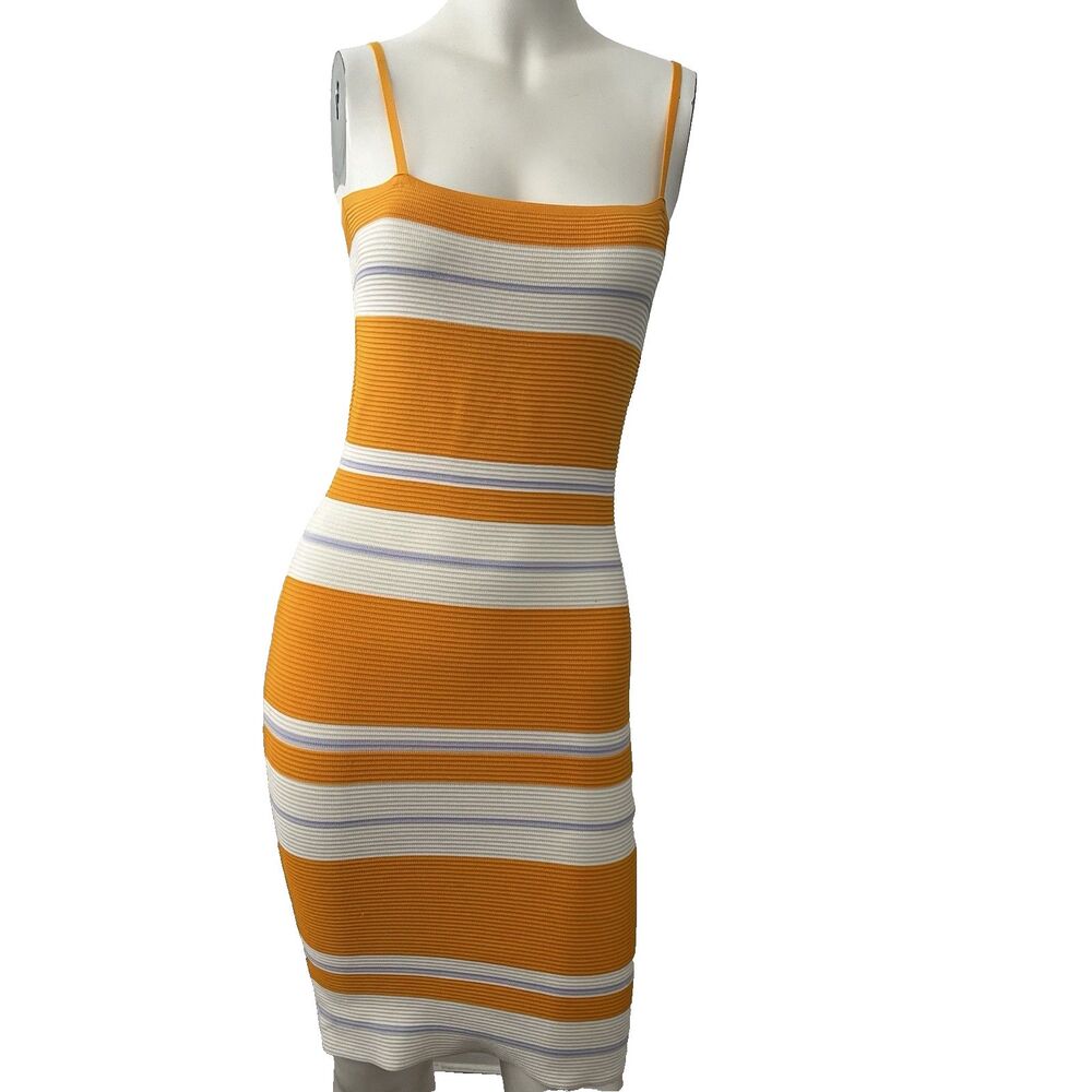 Lulus Striped Dress M Feel the Heat bandage Preppy Summer Vacation Resort Trip
